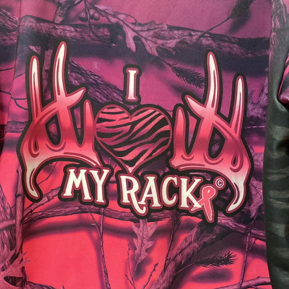 Women’s size large, Pink Rack Project hoodie.